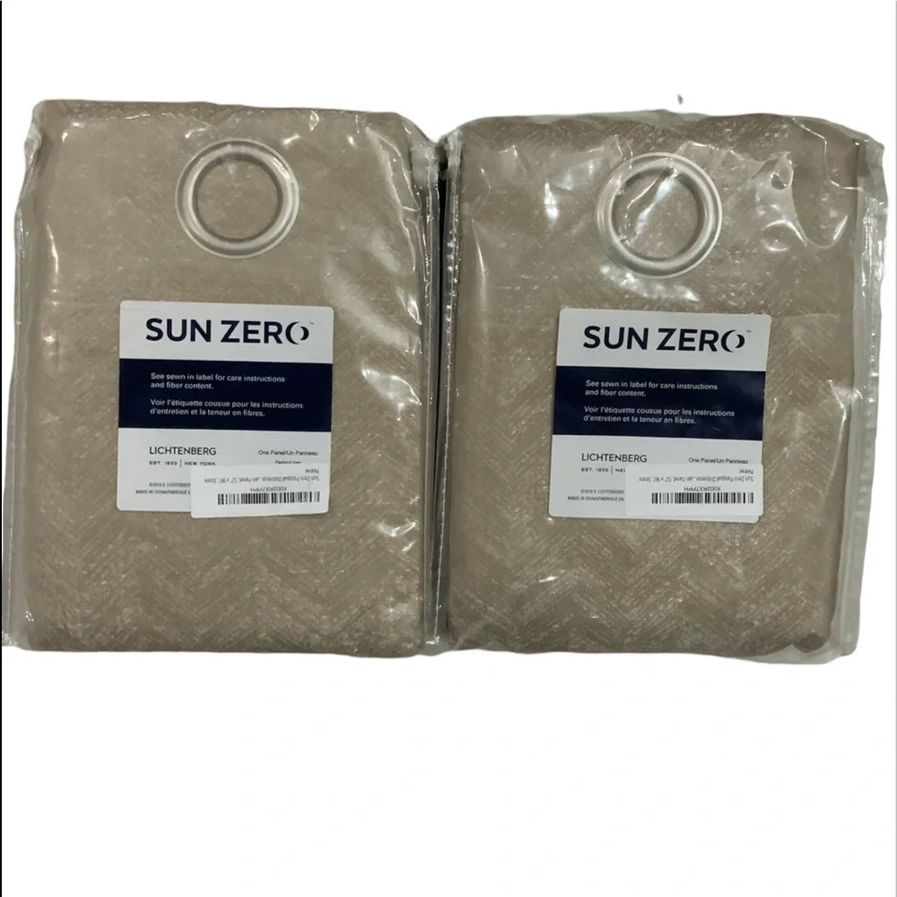 Sun Zero Pasqual Chevron Thermal 100% Blackout Grommet 2 Panels Curtain 52 X 96